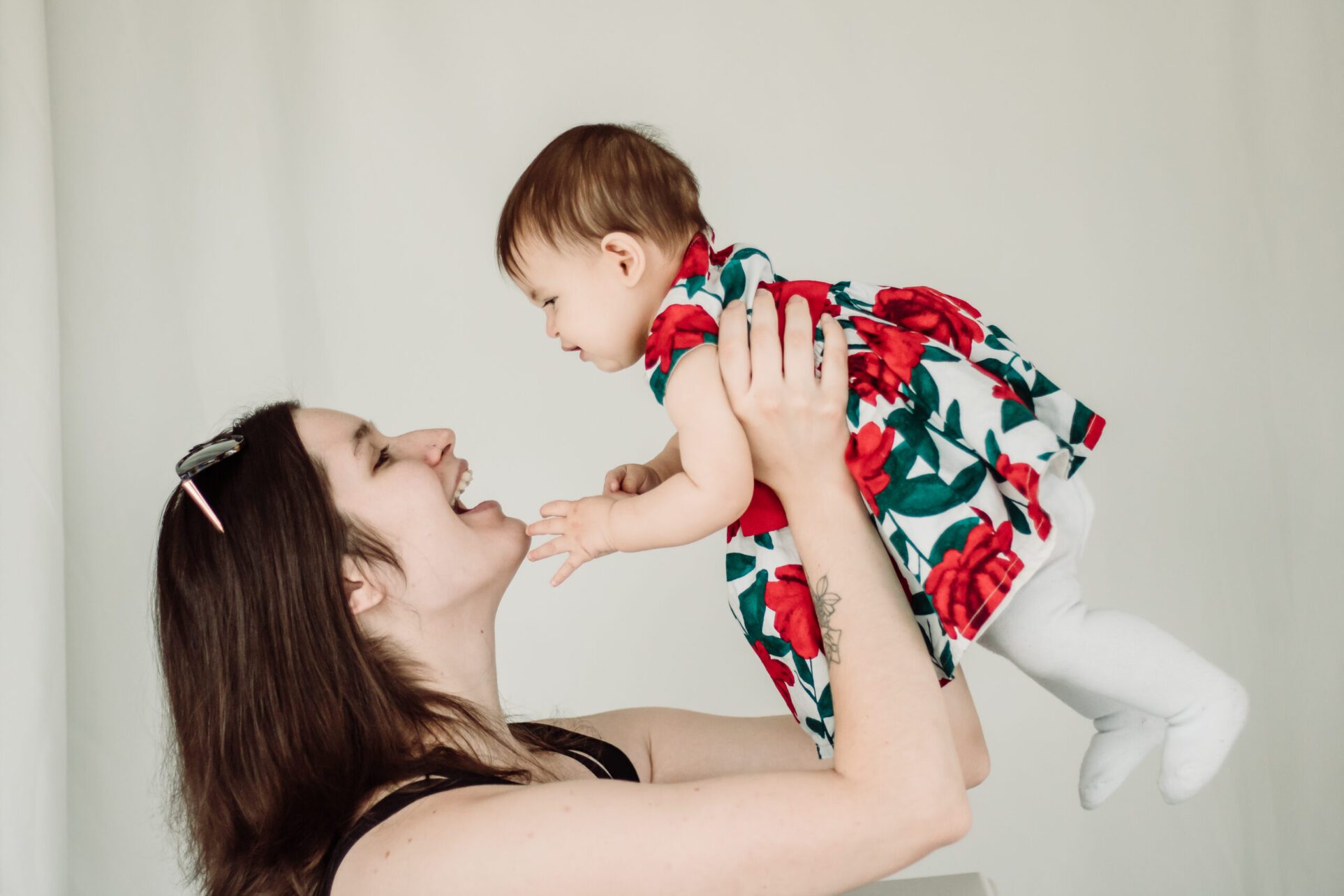 Mother holding baby